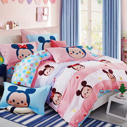 迪士尼 disney 兒童純棉男女孩卡通風床上用品 全棉三件套 蜜芽